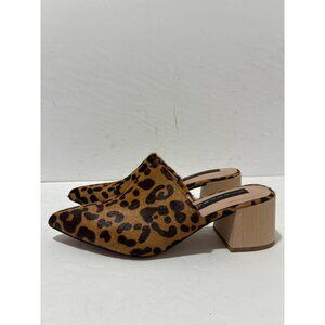 Steve Madden Steven by Florin-Lsize Womens 8 Leopard Print Block Heel Mules